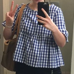 Blue gingham top! 💙